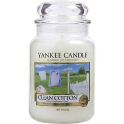 YANKEE CANDLE by Yankee Candle (UNISEX) - CLEAN COTTON SCENTED LARGE JAR 22 OZ