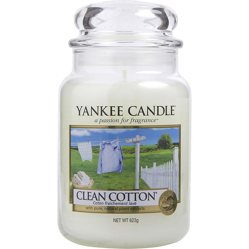 YANKEE CANDLE by Yankee Candle (UNISEX) - CLEAN COTTON SCENTED LARGE JAR 22 OZ