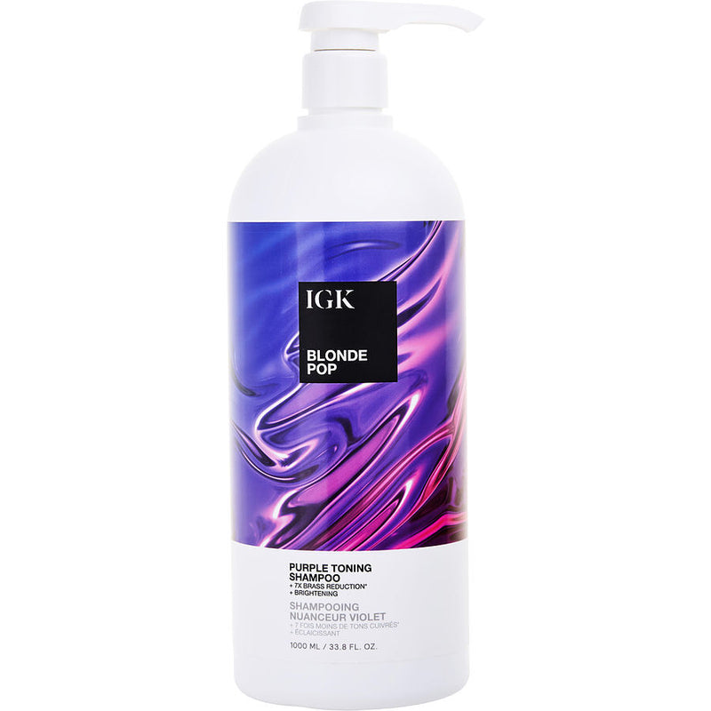 IGK by IGK (WOMEN) - BLONDE POP PURPLE TONING SHAMPOO 33.8 OZ